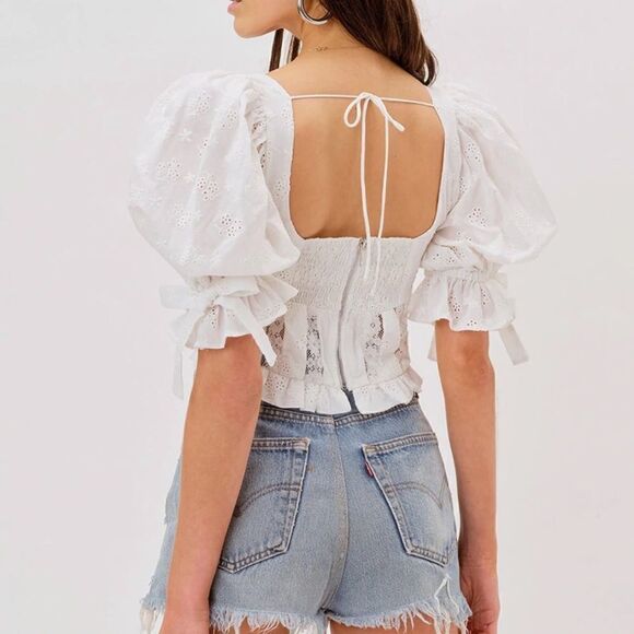 Jean Blouse, White - Picture 4 of 4